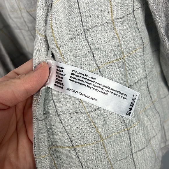 Eileen Fisher linen blend medium open front jacket with pockets - Picture 4 of 8